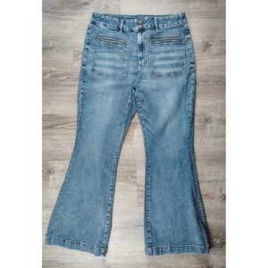 American Eagle Jeans‎ 18L Curvy Super Hi Rise Flare Patch Next Level Stretch